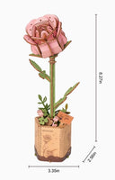 Robotime-Rowood DIY Wooden Flower: Pink Rose