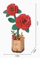 Robotime-Rowood DIY Wooden Flower: Red Camellia