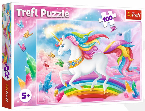 Trefl Crystal World of Unicorns 100 Pc Jigsaw Puzzle