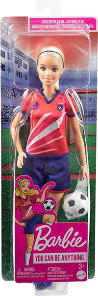 Barbie Soccer Doll with Red Shirt and Blue Shorts