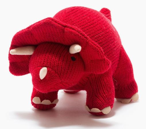Knitted Red Triceratops