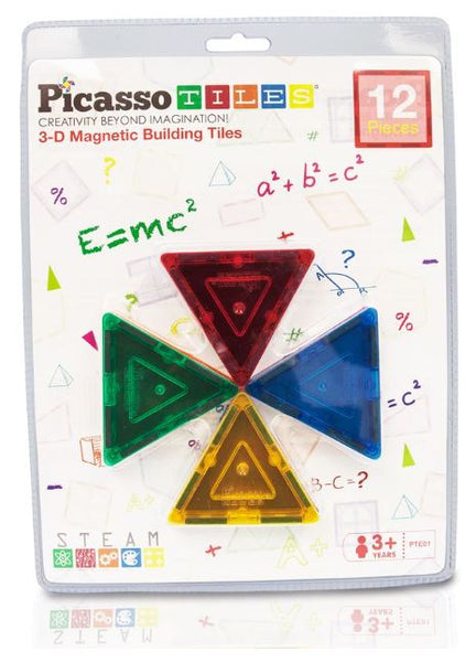 PicassoTiles 12 Pc Small Triangle Expansion Pack