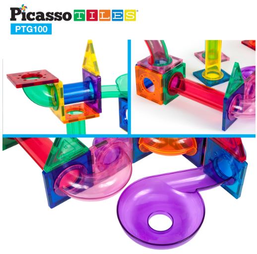 Picasso Tiles 100 Pc Marble Run Set West Chester Toys